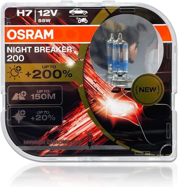 Par Lâmpada Osram H7 Night Breaker 200%