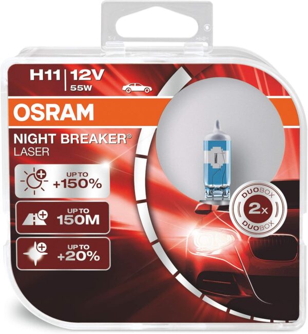 Par Lâmpada H11 Osram Night Breaker Laser 150%