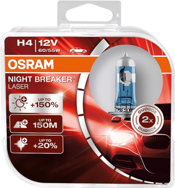 Par Lâmpada H4 Osram Night Breaker Laser 150%