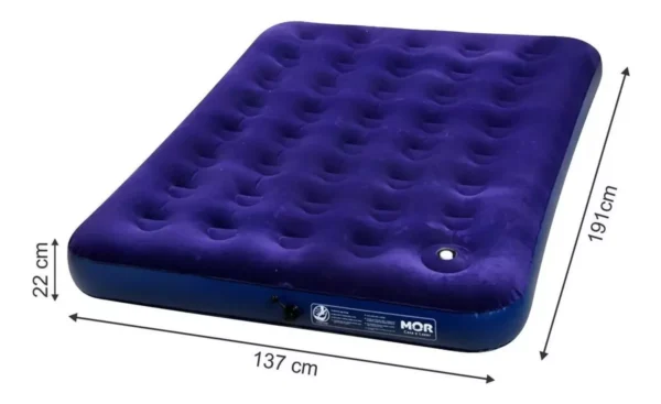 Colchão Inflável Casal com inflador Acoplado Multiuso Mor 409072 Azul - Image 2