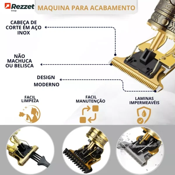 Maquina Maquininha De Cortar Cabelo Barbeador Eletrico Aparador De Pelos Acabamento Dragão Buda Profissiona - Image 2