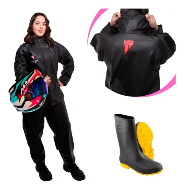 Capa De Chuva Pvc Pioneira + Bota Impermeável