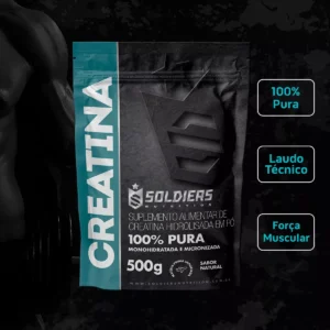 Creatina Monohidratada 500g Soldiers Nutrition Sabor Natural