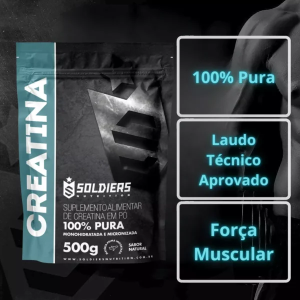 Creatina Monohidratada 500g Soldiers Nutrition Sabor Natural - Image 4