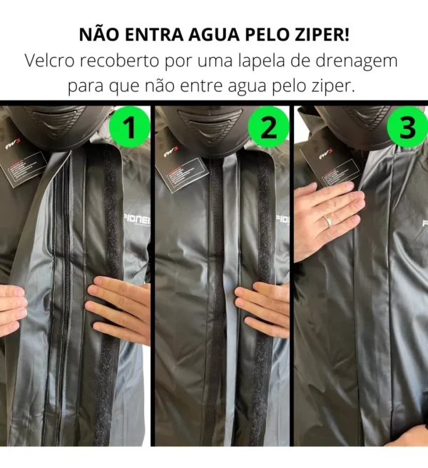 Capa De Chuva Delta Impermeável Moto Motoqueiro Motoboy Frio - Image 3
