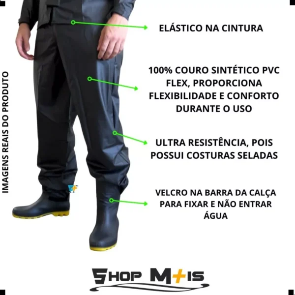 Capa De Chuva Delta Impermeável Moto Motoqueiro Motoboy Frio - Image 4