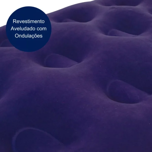 Colchão Inflável Casal com inflador Acoplado Multiuso Mor 409072 Azul - Image 4