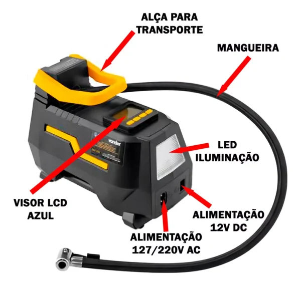 Compressor de ar elétrico portátil Vonder CAV 150 120W - Image 6