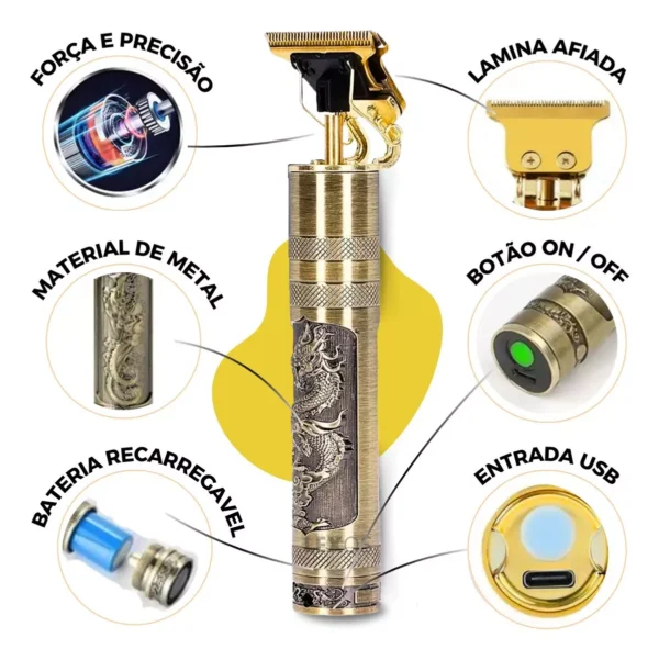Maquina Maquininha De Cortar Cabelo Barbeador Eletrico Aparador De Pelos Acabamento Dragão Buda Profissiona - Image 5