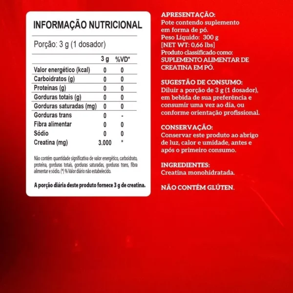 Creatina Monohidratada 100% - 300g Integralmédica Sabor Neutro - Image 4