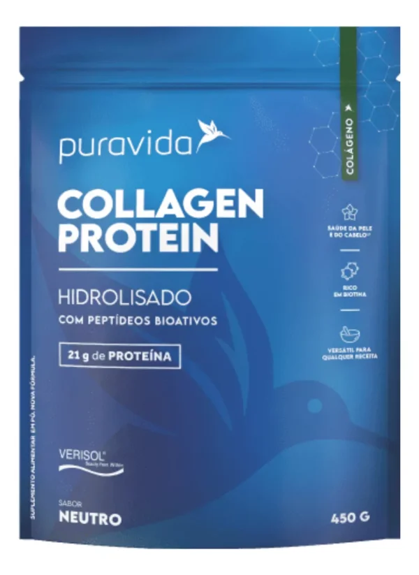 Collagen Protein Neutro 450ml Puravida Sabor Puro