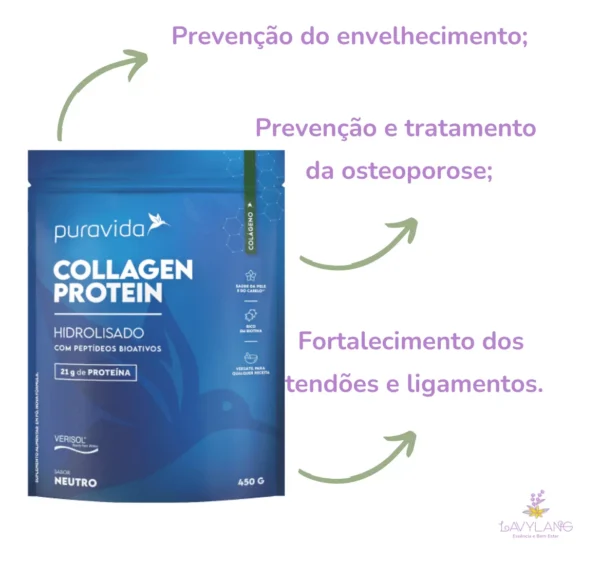 Collagen Protein Neutro 450ml Puravida Sabor Puro - Image 4